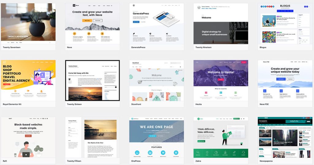 wordpress themes from wordpress dashboard